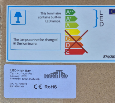 Preview: LED - Hallentiefstrahler UFO 150W PW